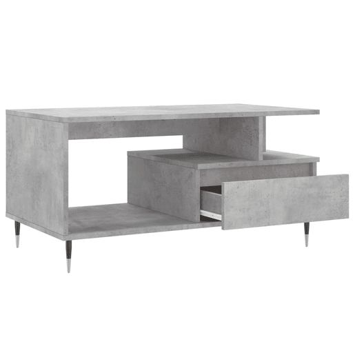 Mesa de Centro, Mesa baixa, 90x49x45 derivados de madeira cinzento cimento