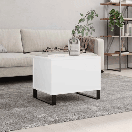 Mesa de Centro, Mesa baixa, 60x44,5x45 cm derivados de madeira branco