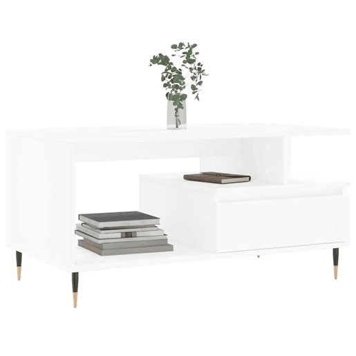 Mesa de Centro, Mesa baixa, 90x49x45 cm derivados de madeira branco