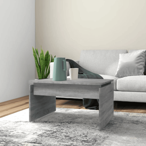 Mesa de Centro, Mesa baixa, 68x50x38 cm derivados de madeira cinza sonoma