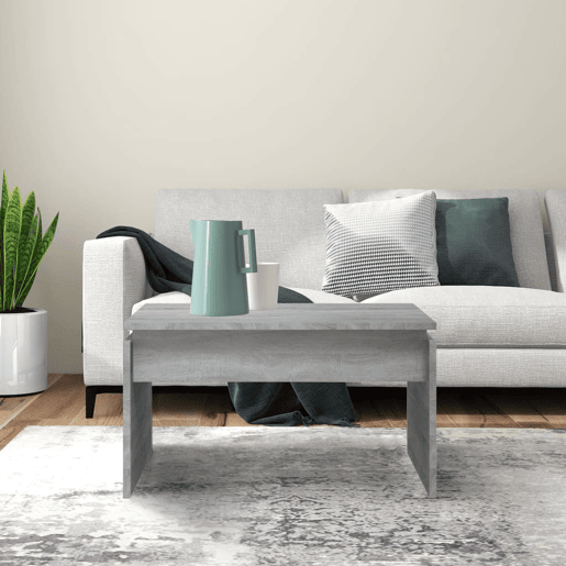 Mesa de Centro, Mesa baixa, 68x50x38 cm derivados de madeira cinza sonoma