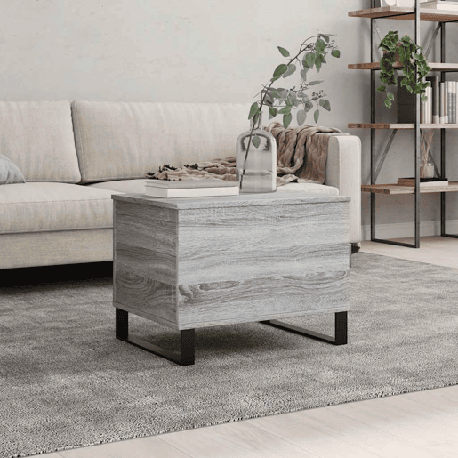 Mesa de Centro, Mesa baixa, 60x44,5x45 cm derivados de madeira cinza sonoma