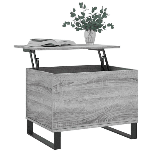 Mesa de Centro, Mesa baixa, 60x44,5x45 cm derivados de madeira cinza sonoma