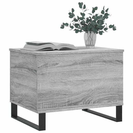 Mesa de Centro, Mesa baixa, 60x44,5x45 cm derivados de madeira cinza sonoma