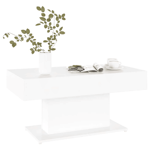 Mesa de Centro, Mesa baixa, 96x50x45 cm derivados de madeira branco