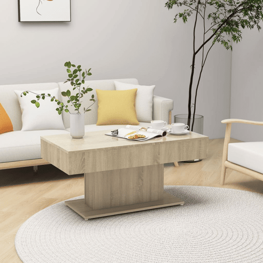 Mesa de Centro, Mesa baixa, 96x50x45 cm derivados de madeira carvalho sonoma