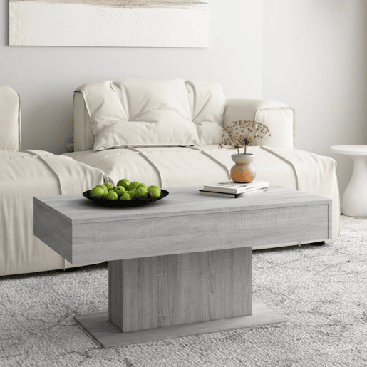 Mesa de Centro, Mesa baixa, 96x50x45 cm derivados de madeira cinzento sonoma