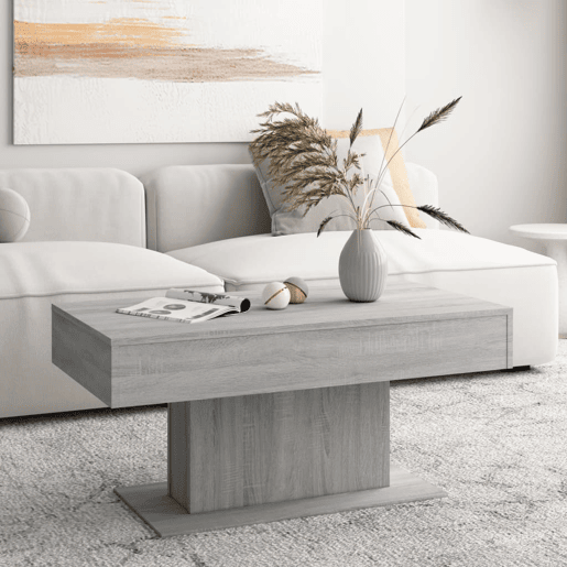 Mesa de Centro, Mesa baixa, 96x50x45 cm derivados de madeira cinzento sonoma
