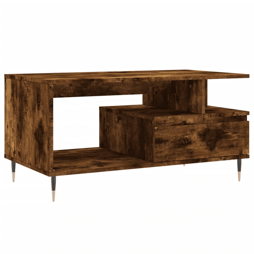Mesa de Centro, Mesa baixa, 90x49x45 cm derivados madeira carvalho fumado