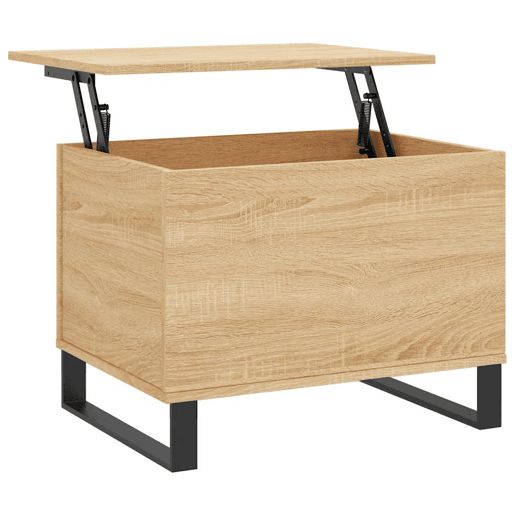Mesa de Centro, Mesa baixa, 60x44,5x45 cm derivados madeira carvalho sonoma