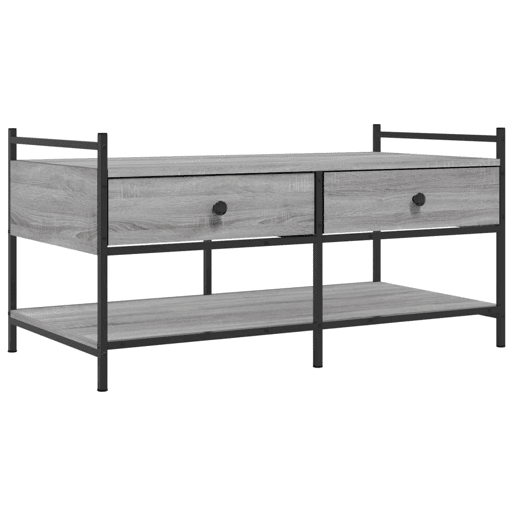 Mesa de Centro, Mesa baixa, 99x50x50 cm derivados de madeira cinzento sonoma