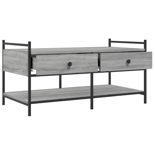 Mesa de Centro, Mesa baixa, 99x50x50 cm derivados de madeira cinzento sonoma