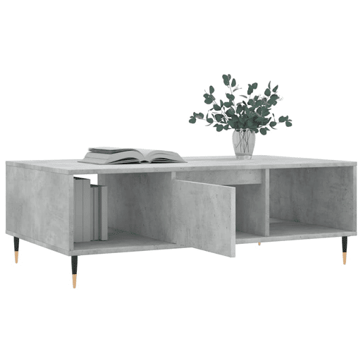 Mesa de Centro, Mesa baixa, 104x60x35 cm derivados madeira cinzento cimento