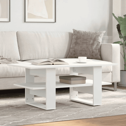 Mesa de Centro, Mesa baixa, 102x55x42 cm derivados de madeira branco
