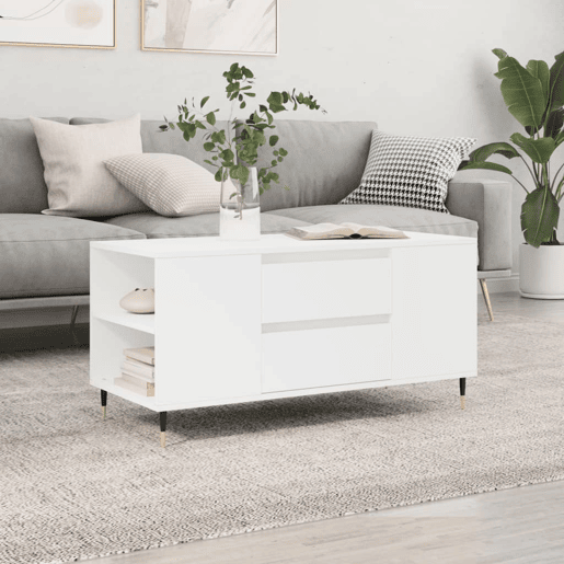 Mesa de Centro, Mesa baixa, 102x44,5x50 cm derivados de madeira branco