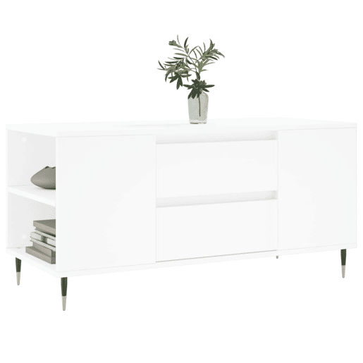Mesa de Centro, Mesa baixa, 102x44,5x50 cm derivados de madeira branco