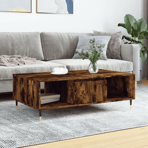 Mesa de Centro, Mesa baixa, 104x60x35 cm derivados madeira carvalho fumado
