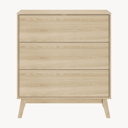 Cómoda Aastmabospoo com 3 gavetas 90x80x40 cm Aspeto carvalho claro en.casa