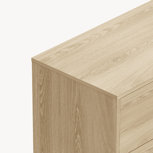 Cómoda Aastmabospoo com 3 gavetas 90x80x40 cm Aspeto carvalho claro en.casa