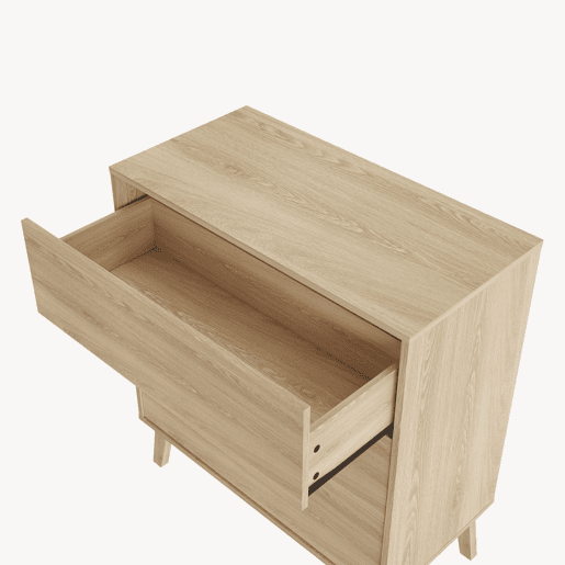 Cómoda Aastmabospoo com 3 gavetas 90x80x40 cm Aspeto carvalho claro en.casa