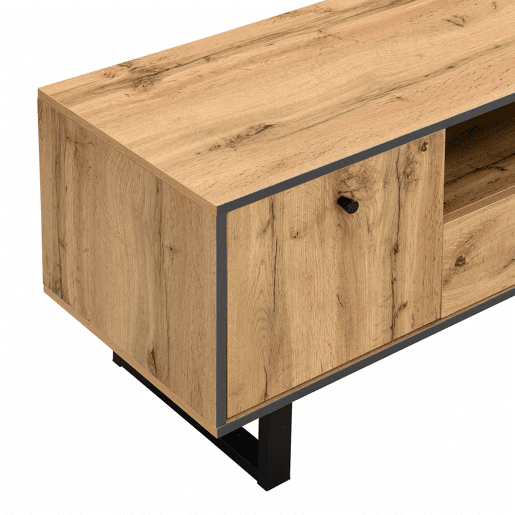 Armário TV com LED 190 cm - 6 ecrãs e 1 gaveta - Natural