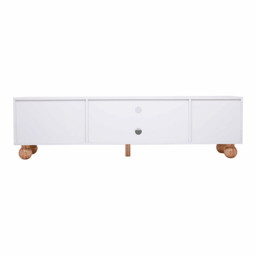Móvel TV 170cm - 2 portas - 3 zonas abertas em arco - Branco