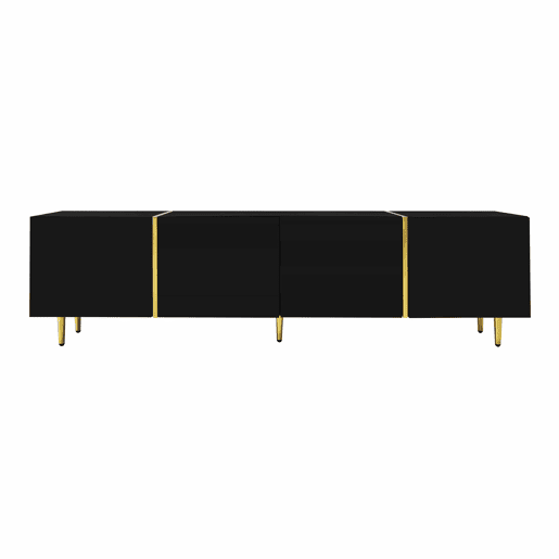 Móvel TV L 170 cm - com 4 portas - MDF - Preto Móvel TV L 170 cm - com 4 portas - MDF - Preto