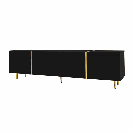 Móvel TV L 170 cm - com 4 portas - MDF - Preto Móvel TV L 170 cm - com 4 portas - MDF - Preto