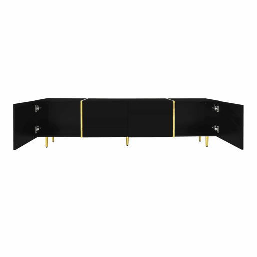 Móvel TV L 170 cm - com 4 portas - MDF - Preto Móvel TV L 170 cm - com 4 portas - MDF - Preto