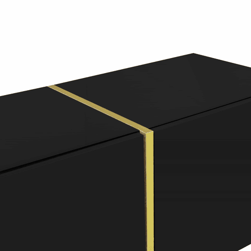 Móvel TV L 170 cm - com 4 portas - MDF - Preto Móvel TV L 170 cm - com 4 portas - MDF - Preto