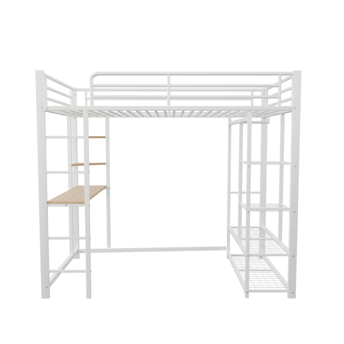 Cama alta para niños 95x204 Blanco