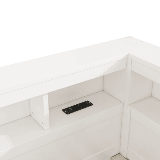 Cama Daybett 140x200cm - Sofá-cama, com arrumação, com estrado (sem colchão), com tomada e USB - Branco