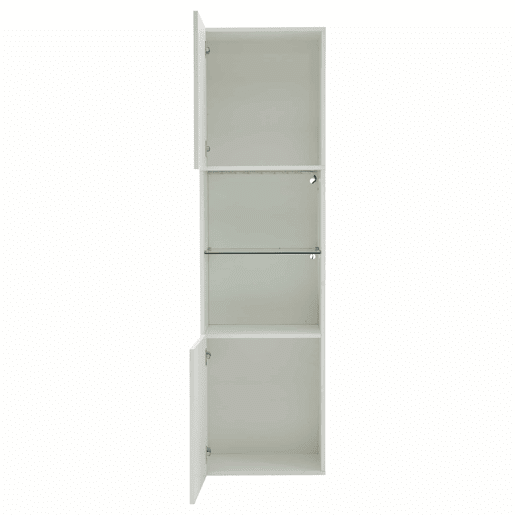 Vitrine alta 45x35x160 cm - com LED, 1 prateleira de vidro - branca
