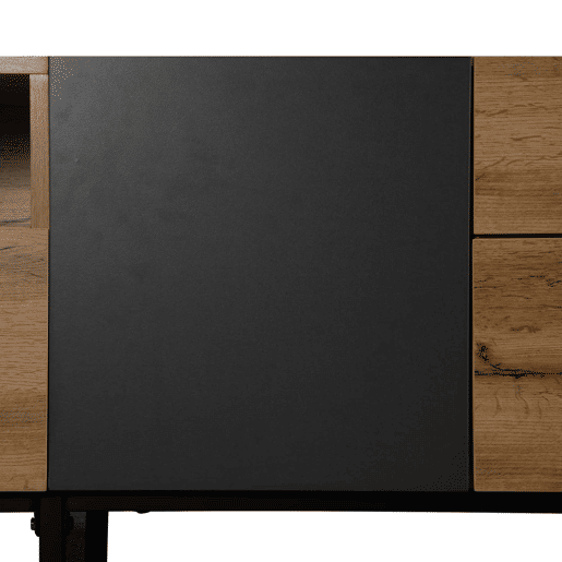 Móvel TV 180cm - 2 gavetas e 5 compartimentos - estilo industrial - Natural