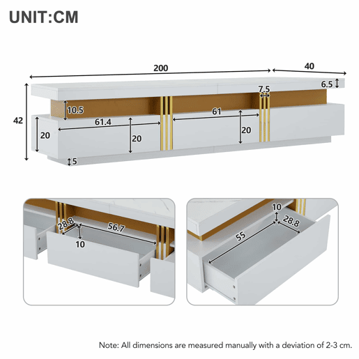 Conjunto de móveis para TV branco - Mesa de centro + móvel para TV - Multifuncional Conjunto de móveis para TV branco - Mesa de centro + móvel para TV - Multifuncional