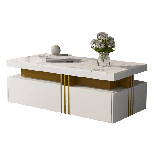 Conjunto de móveis para TV branco - Mesa de centro + móvel para TV - Multifuncional Conjunto de móveis para TV branco - Mesa de centro + móvel para TV - Multifuncional
