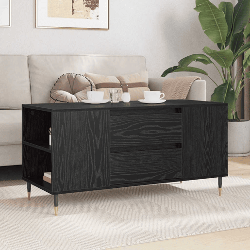 Mesa de Centro, Mesa baixa, com gaveta Carvalho Preto 102 x 44,5 x 50 cm