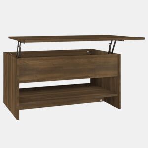 Mesa de Centro, Mesa baixa, 80x50x40 cm derivados madeira carvalho castanho