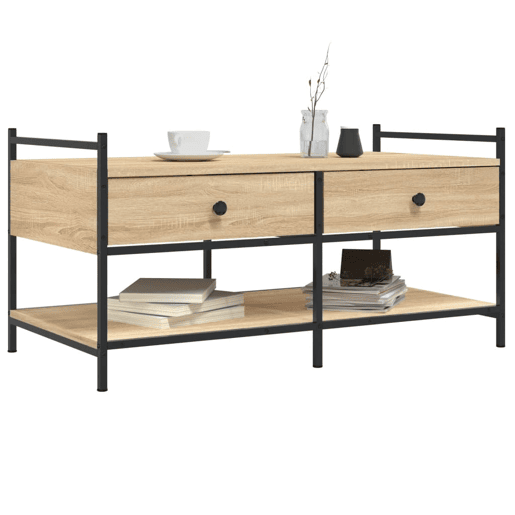 Mesa de Centro, Mesa baixa, 99x50x50 derivados de madeira carvalho sonoma