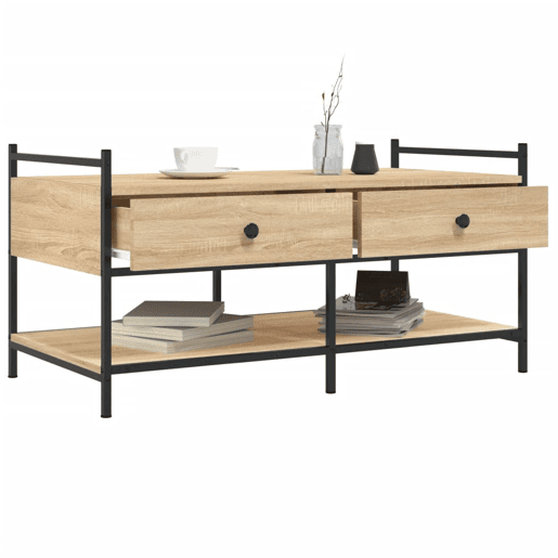 Mesa de Centro, Mesa baixa, 99x50x50 derivados de madeira carvalho sonoma