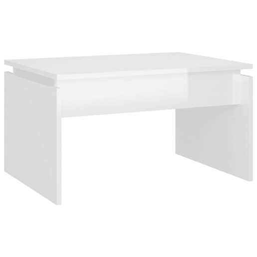 Mesa de Centro, Mesa baixa, 68x50x38 cm derivados madeira branco brilhante