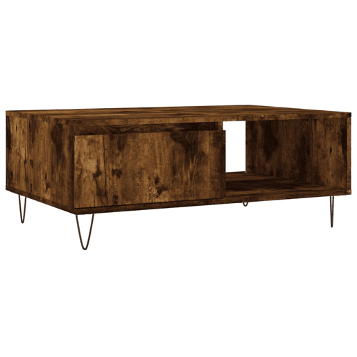 Mesa de Centro, Mesa baixa, 90x60x35 cm derivados de madeira carvalho fumado