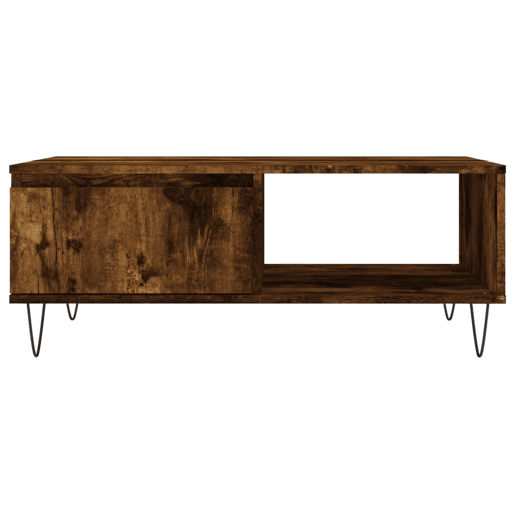 Mesa de Centro, Mesa baixa, 90x60x35 cm derivados de madeira carvalho fumado