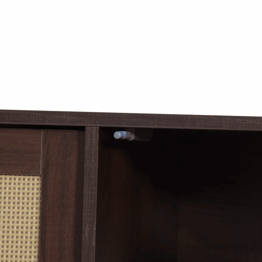 Móvel auxiliar 190x40x52 cm - Lowboard-TV-Schrank com 6 pés, com gavetas, para TVs de até 75 polegadas - Rattan castanho