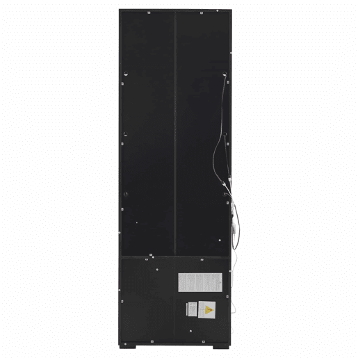Vitrine de pé 60x35x180 cm - Vitrine de vidro com LED, vitrine vertical com 3 gavetas - Preto brilhante