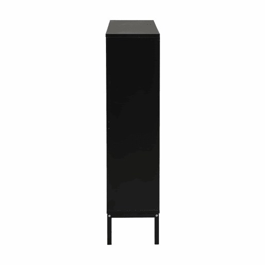 Sapateira com banco rebatível - 3 portas com dobradiças - Preto e Natural