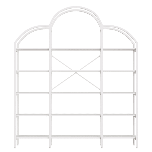 Estante 170x26x190 cm - 5 níveis, design em forma de nuvem, aço e MDF, fácil montagem - Branco