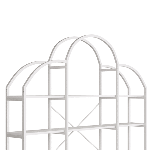 Estante 170x26x190 cm - 5 níveis, design em forma de nuvem, aço e MDF, fácil montagem - Branco