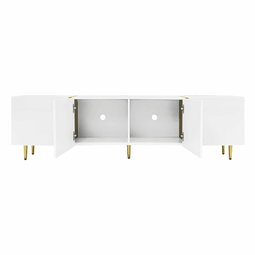 Mesa de TV L 170 cm - com 4 portas - MDF - Branco Mesa de TV L 170 cm - com 4 portas - MDF - Branco