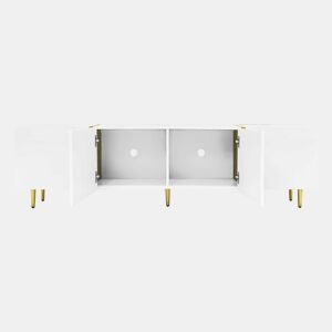 Mesa de TV L 170 cm - com 4 portas - MDF - Branco